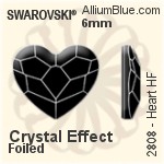 施華洛世奇 心形 熨底平底石 (2808) 6mm - 白色（半塗層） 鋁質水銀底