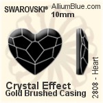 施華洛世奇 心形 平底石 (2808) 10mm - 透明白色 白金水銀底