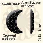 施华洛世奇 Moon 平底石 (2813) 8x5.5mm - 透明白色 白金水银底