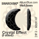 施華洛世奇 Moon 熨底平底石 (2813) 8x5.5mm - 透明白色 鋁質水銀底