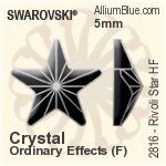 施华洛世奇 里弗利星形 熨底平底石 (2816) 5mm - 透明白色 铝质水银底