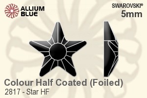 Swarovski Star Flat Back Hotfix (2817) 5mm - Color (Half Coated) With Aluminum Foiling