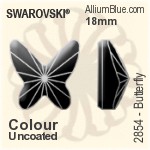 スワロフスキー Butterfly ラインストーン (2854) 8mm - カラー 裏面プラチナフォイル