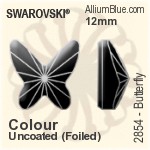 Swarovski Butterfly Flat Back No-Hotfix (2854) 8mm - Crystal Effect With Platinum Foiling