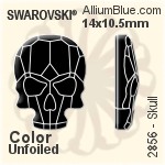 施華洛世奇 Skull 平底石 (2856) 18x14mm - 白色（半塗層） 白金水銀底