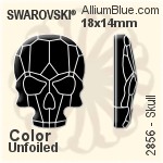 施華洛世奇 Skull 平底石 (2856) 14x10.5mm - 白色（半塗層） 白金水銀底
