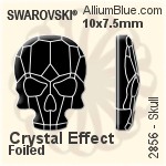 Swarovski Skull Flat Back No-Hotfix (2856) 10x7.5mm - Crystal Effect With Platinum Foiling