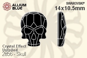 Swarovski Skull Flat Back No-Hotfix (2856) 14x10.5mm - Crystal Effect Unfoiled