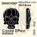 施華洛世奇 Skull 平底石 (2856) 14x10.5mm - 白色（半塗層） 無水銀底
