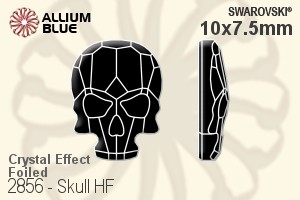 スワロフスキー Skull ラインストーン ホットフィックス (2856) 10x7.5mm - クリスタル エフェクト 裏面アルミニウムフォイル