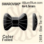 スワロフスキー Bow Tie ラインストーン ホットフィックス (2858) 9x6.5mm - クリスタル エフェクト 裏面アルミニウムフォイル