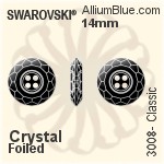 スワロフスキー Classic ボタン (3008) 18mm - クリスタル エフェクト 裏面にホイル無し