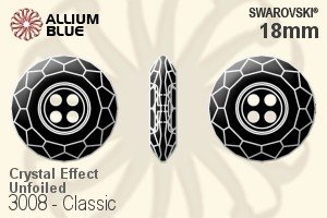 Swarovski Classic Button (3008) 18mm - Crystal Effect Unfoiled
