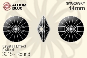 Swarovski Round Button (3015) 14mm - Crystal Effect With Platinum Foiling