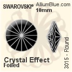 施華洛世奇 Round 鈕扣 (3015) 10mm - Colour (Uncoated) With Aluminum Foiling