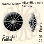 Swarovski Round Button (3015) 12mm - Colour (Uncoated) With Aluminum Foiling