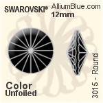 Swarovski Round Button (3015) 12mm - Colour (Uncoated) With Aluminum Foiling