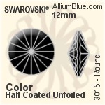 Swarovski Round Button (3015) 16mm - Colour (Uncoated) With Aluminum Foiling