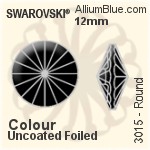 施華洛世奇 圓形 鈕扣 (3015) 12mm - 顏色（半塗層） 無水銀底