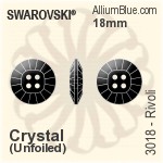 施華洛世奇 衛星 鈕扣 (3018) 23mm - 白色（半塗層） 無水銀底