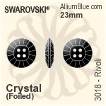 スワロフスキー リボリ ボタン (3018) 18mm - クリスタル エフェクト 裏面にホイル無し