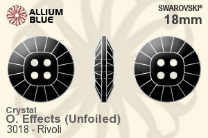 Swarovski Rivoli Button (3018) 18mm - Crystal Effect Unfoiled