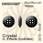 Swarovski Rivoli Button (3018) 23mm - Clear Crystal With Platinum Foiling