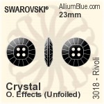 施华洛世奇 椭圆形 熨底平底石 (2603) 14x10mm - 白色（半涂层） 铝质水银底