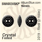 Swarovski Rivoli (2 Holes) Button (3019) 16mm - Color Unfoiled