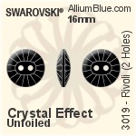 Swarovski Rivoli (2 Holes) Button (3019) 16mm - Color (Half Coated) Unfoiled