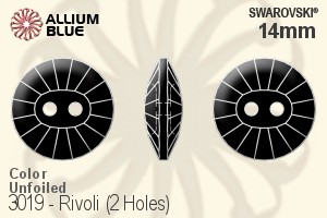 Swarovski Rivoli (2 Holes) Button (3019) 14mm - Color Unfoiled