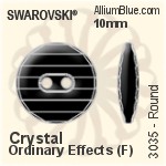 Swarovski Round Button (3035) 10mm - Crystal (Ordinary Effects) With Aluminum Foiling