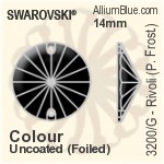 Swarovski Rivoli (Partly Frosted) Sew-on Stone (3200/G) 18mm - Crystal Effect With Platinum Foiling