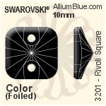Swarovski Rivoli Square Sew-on Stone (3201) 10mm - Color With Platinum Foiling