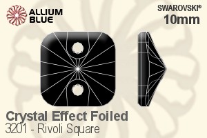 Swarovski Rivoli Square Sew-on Stone (3201) 10mm - Crystal Effect With Platinum Foiling