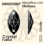 施華洛世奇 橢圓形 手縫石 (3210) 10x7mm - 透明白色 白金水銀底