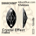 Swarovski Cosmic Baguette Flat Back Hotfix (2555) 12x4mm - Crystal Effect With Aluminum Foiling
