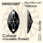Swarovski Navette Sew-on Stone (3223) 18x9mm - Color With Platinum Foiling