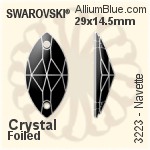 Swarovski Navette Sew-on Stone (3223) 12x6mm - Color Unfoiled