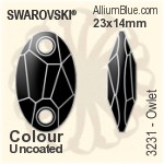 施華洛世奇 Diamond Leaf 手縫石 (3254) 20x9mm - Colour (Uncoated) With Platinum Foiling