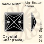 Swarovski Square Sew-on Stone (3240) 16mm - Color Unfoiled