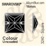 施華洛世奇 正方形 手縫石 (3240) 16mm - 顏色 無水銀底