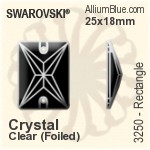 スワロフスキー Rectangle ソーオンストーン (3250) 18x13mm - クリスタル 裏面プラチナフォイル