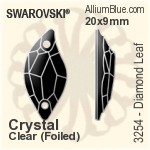 Swarovski Pear-shaped Sew-on Stone (3230) 28x17mm - Clear Crystal With Platinum Foiling