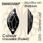 Swarovski Diamond Leaf Sew-on Stone (3254) 20x9mm - Colour (Uncoated) With Platinum Foiling