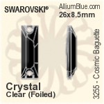 Swarovski Cosmic Baguette Sew-on Stone (3255) 26x8.5mm - Crystal Effect With Platinum Foiling