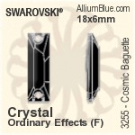Swarovski Cosmic Baguette Sew-on Stone (3255) 18x6mm - Clear Crystal With Platinum Foiling
