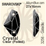 Swarovski Square Sew-on Stone (3240) 16mm - Crystal Effect With Platinum Foiling