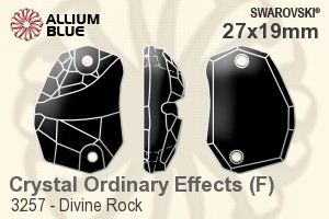 施华洛世奇 Divine Rock 手缝石 (3257) 27x19mm - Crystal (Ordinary Effects) With Platinum Foiling