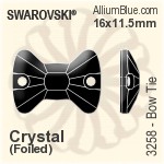 Swarovski Bow Tie Sew-on Stone (3258) 16x11.5mm - Crystal Effect With Platinum Foiling